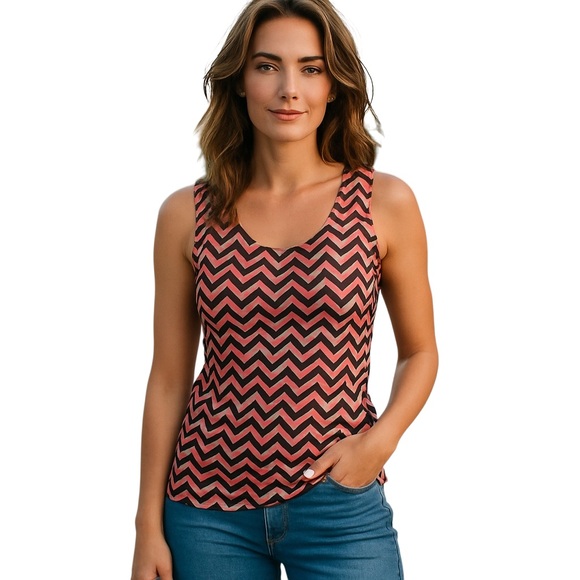 No Boundaries Tops - No Boundaries Fitted Pink and Black Graphic Tank Top